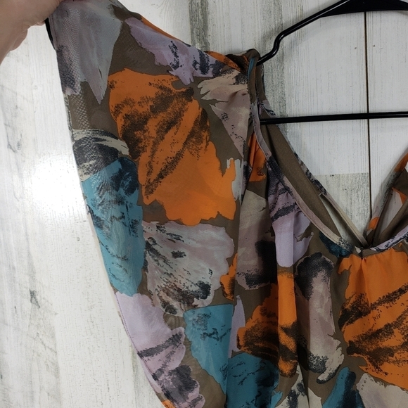 J Taylor sheer colorful summer dress women's size 12 - Picture 4 of 12